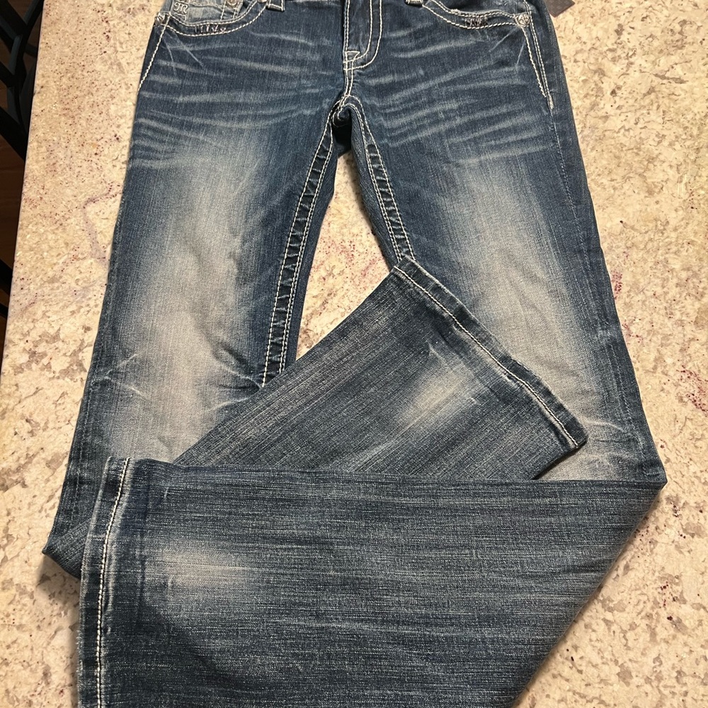 Miss Me Distressed Indigo Boot Cut Jeans